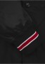 Letní bunda PitBull West Coast v černém provedení s červeným nápisem PitBull West Coast na prsou a čevené doplňky na manžetách rukávu a spodního lemu