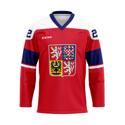 Fandres Český Hokej Státní Znak Červený